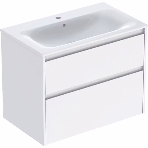 Geberit Renova Plan Ensemble lavabo pour meuble bord étroit, avec meuble sous lavabo, 2 tiroirs, 80x62,1x48cm, 504.040.01.8, 504.040.01.8