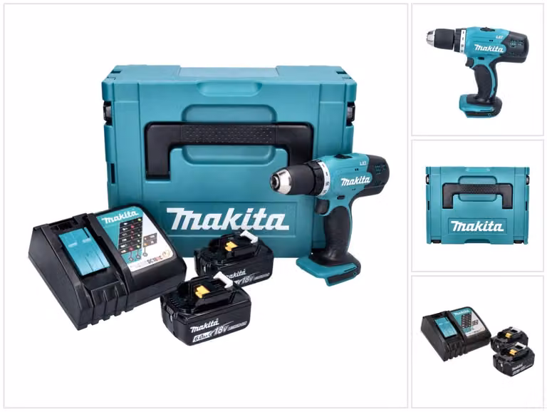 Avvitatore a batteria Makita DDF 453 RGJ 18 V 42 Nm + 2x batteria 6,0 Ah + caricabatterie + Makpac