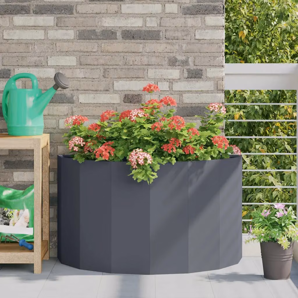 Fioriera vidaXL in acciaio colore antracite L 90 x P 45 x H 50 cm