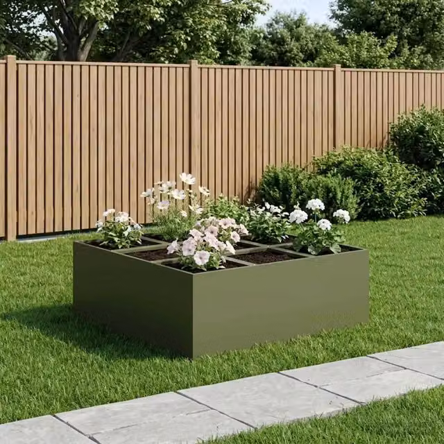 Vaso da giardino Verde Oliva 100 x 100 x 40 cm 8005753