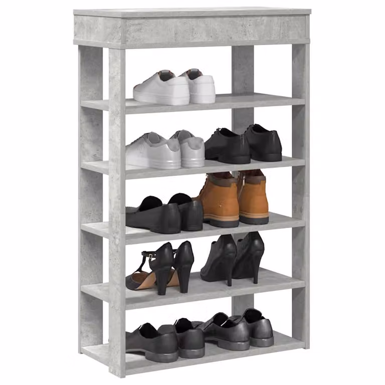 Scarpiera moderna da parete vidaXL in legno e MDF, Grigio, L: 60 cm, P: 30 cm, H: 98 cm