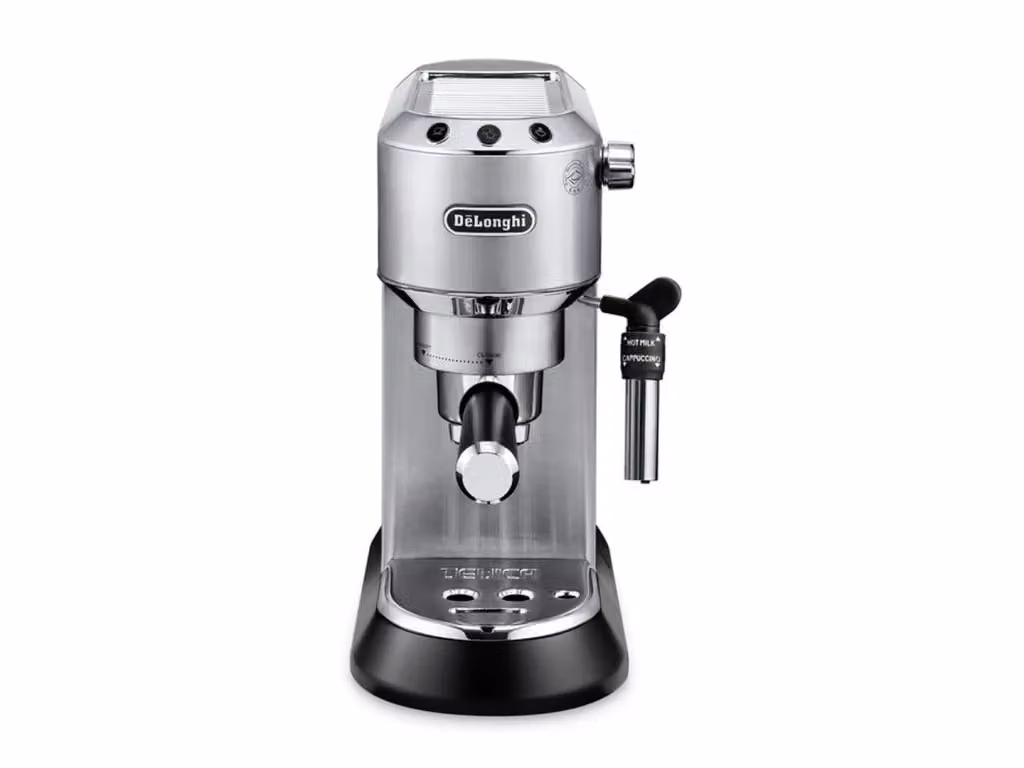 Macchina da Caffè Espresso e Cappuccino Semi-automatica De'Longhi Dedica EC685.M, Argento, con Sistema Thermoblock, Compatibile con Caffè Macinato o Cialde E.S.E., Serbatoio da 1.1 l, 1350 W, 15 bar – 3