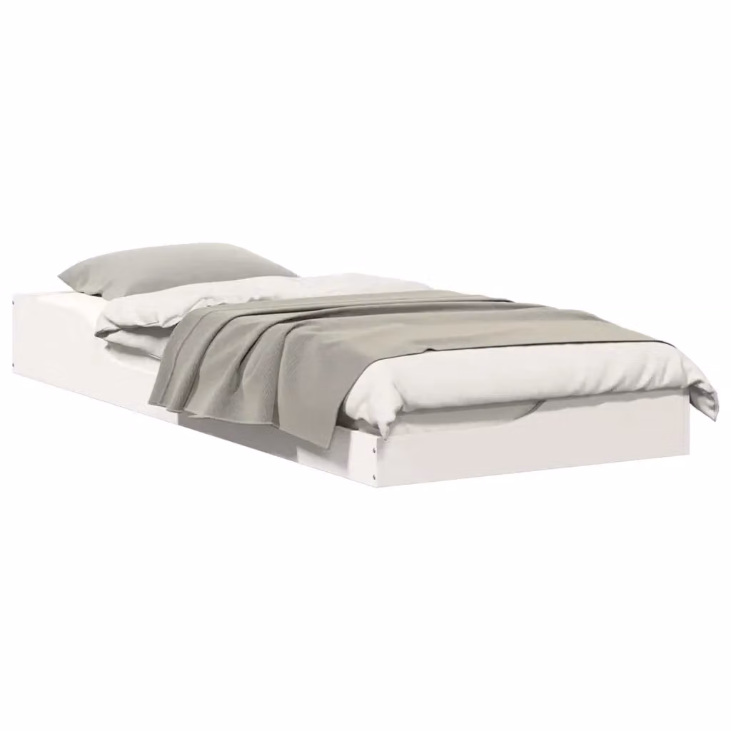 Struttura del letto vidaXL in pino massello bianco con cassetti, L 223,5 x L 83,5 x H 110 cm – 2