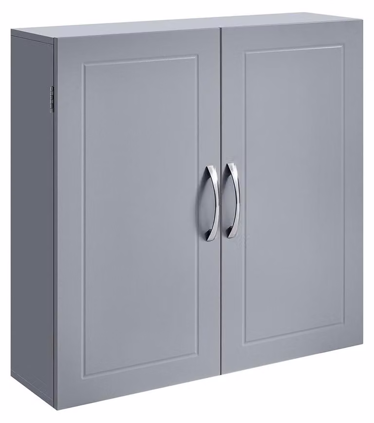 Mobiletto da bagno color grigio tortora – MDF – 18 x 60 x 60 cm – leggero – facile da montare