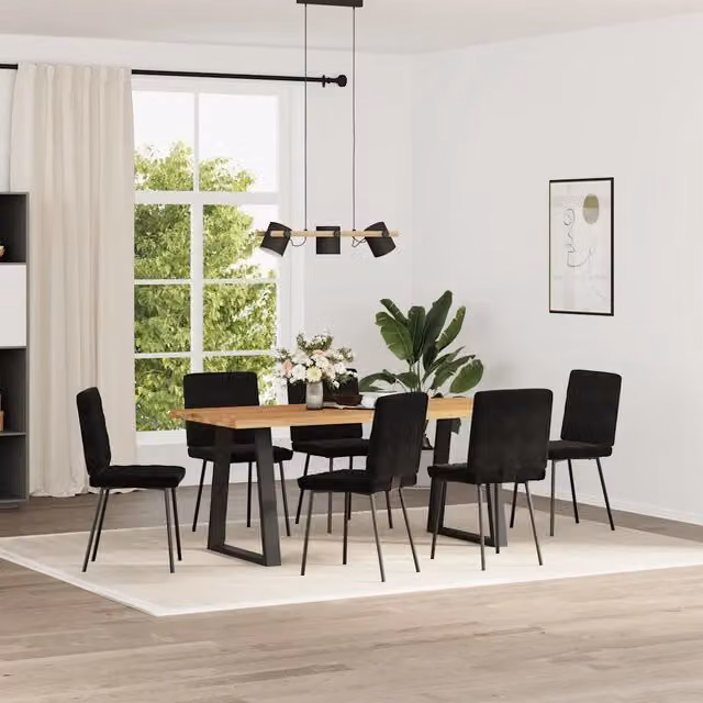 Sedie da Pranzo 6 pz | Sedie da cucina Nere in Velluto