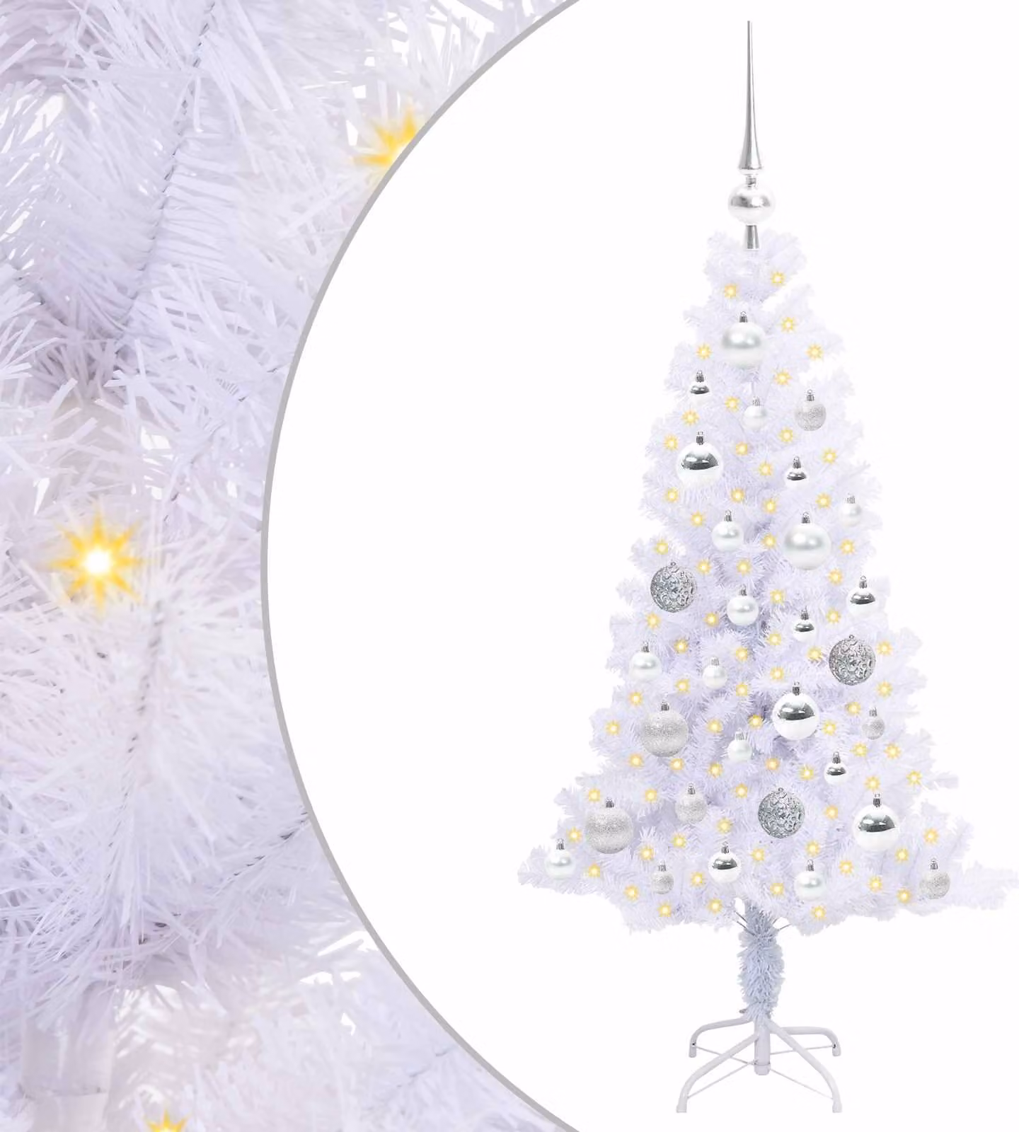 Albero di Natale artificiale Bianco 120 cm PVC e Acciaio