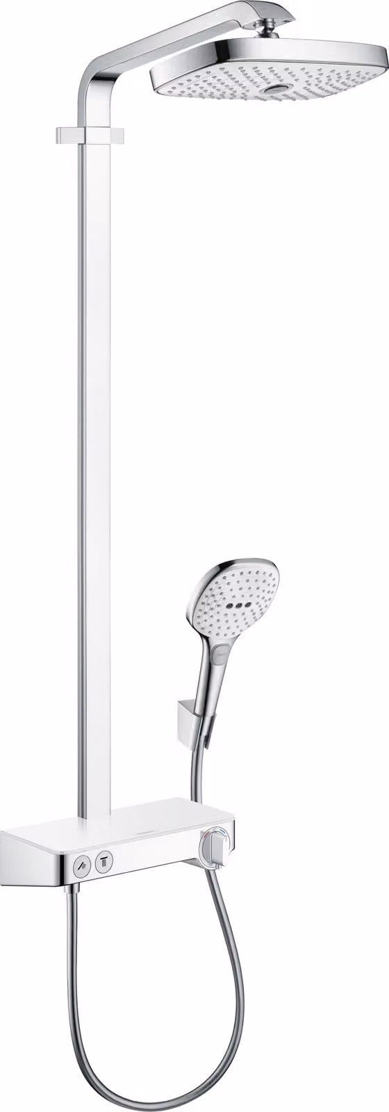 Hansgrohe Showerpipe Raindance Select Weiss / Chrom Piatto doccia Kopfbrause Raindance E Air 2jet 300
