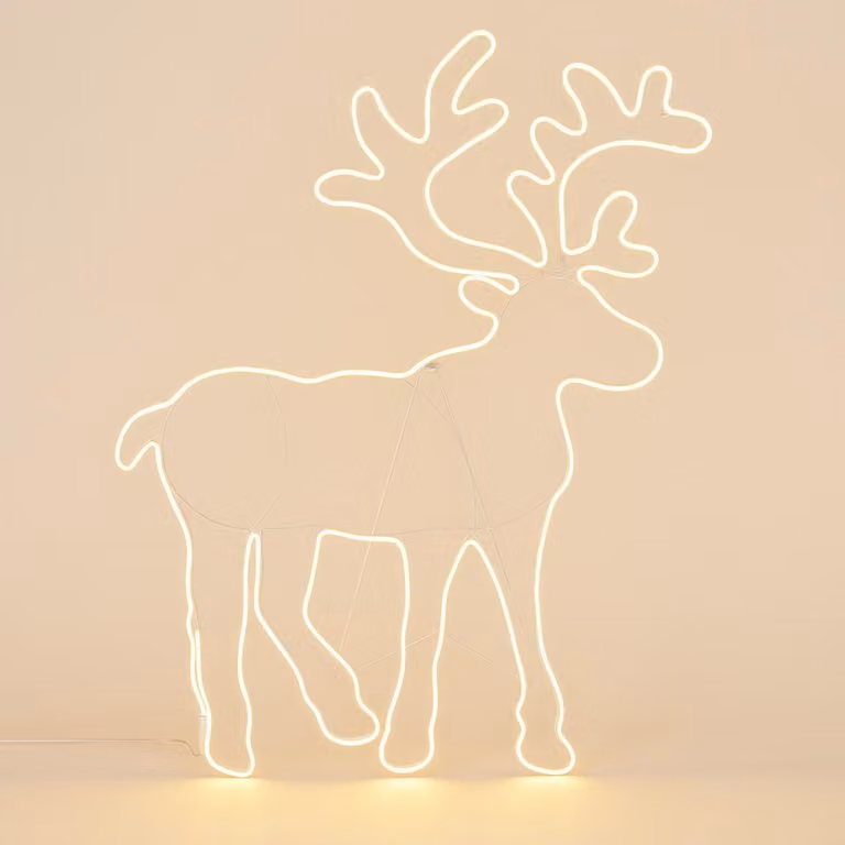 Decorazione natalizia a LED, renna, 100 x 80 cm