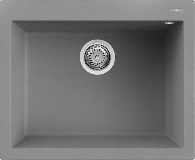 Lavello Elleci Incasso 1 vasca 61x50 Quadra 110 Metaltek Grigio Titanium LMQ11073