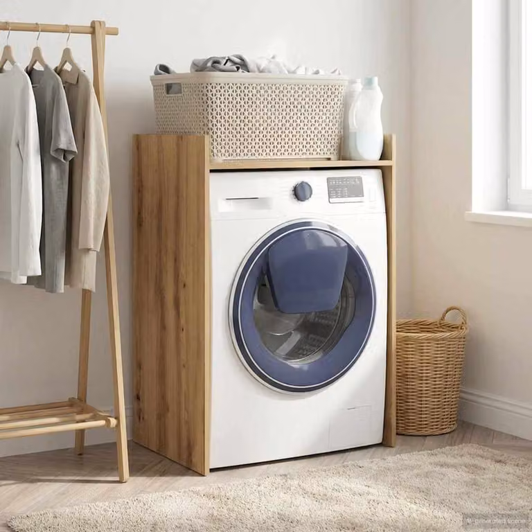 Mobiletto per lavatrice vidaXL moderno in legno marrone L: 67,5 cm, P: 48 cm, H: 97 cm