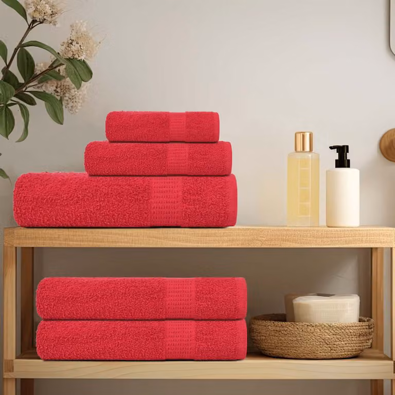vidaXL Asciugamani FROGN 4 pz Rosso 30x30 cm 360 g/m²
