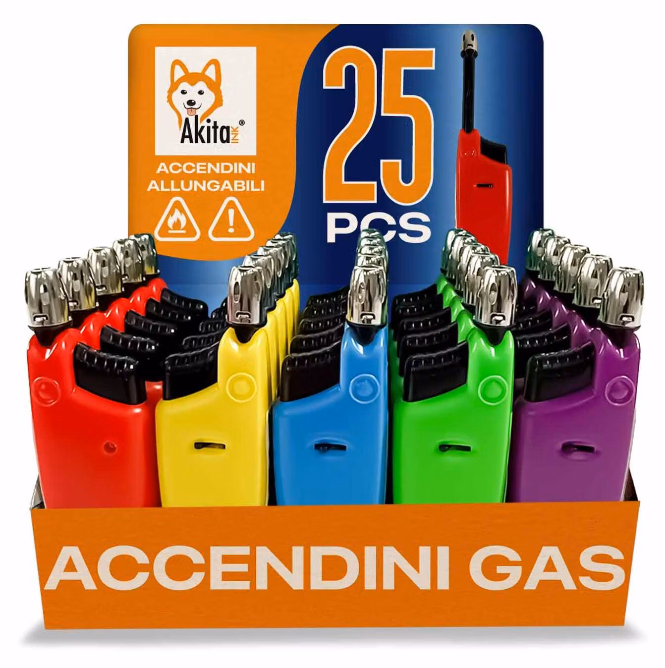 Akitaink Box 25 Accendini Allungabili a Gas