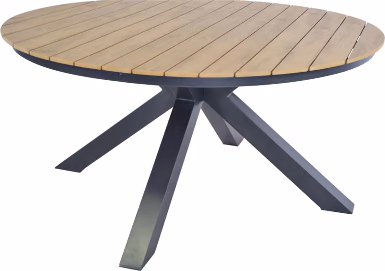 Tavolo - Rotondo - Ø150 cm - Alluminio - Finitura Polywood Teak