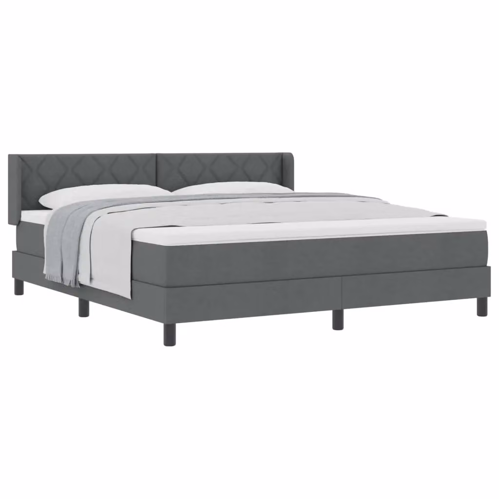 Letto a molle con cuscino vidaXL in tessuto grigio con struttura in legno L: 180 cm, P: 200 cm, H: 280 cm – 2