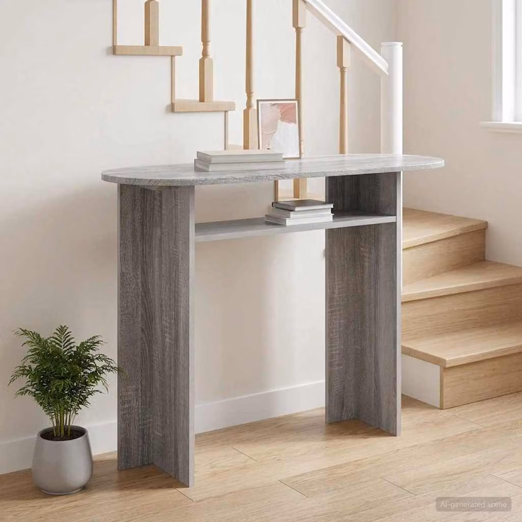 vidaXL Tavolo consolle moderno in MDF laminato Grigio Sonoma, L 100 x P 39,5 x H 75 cm