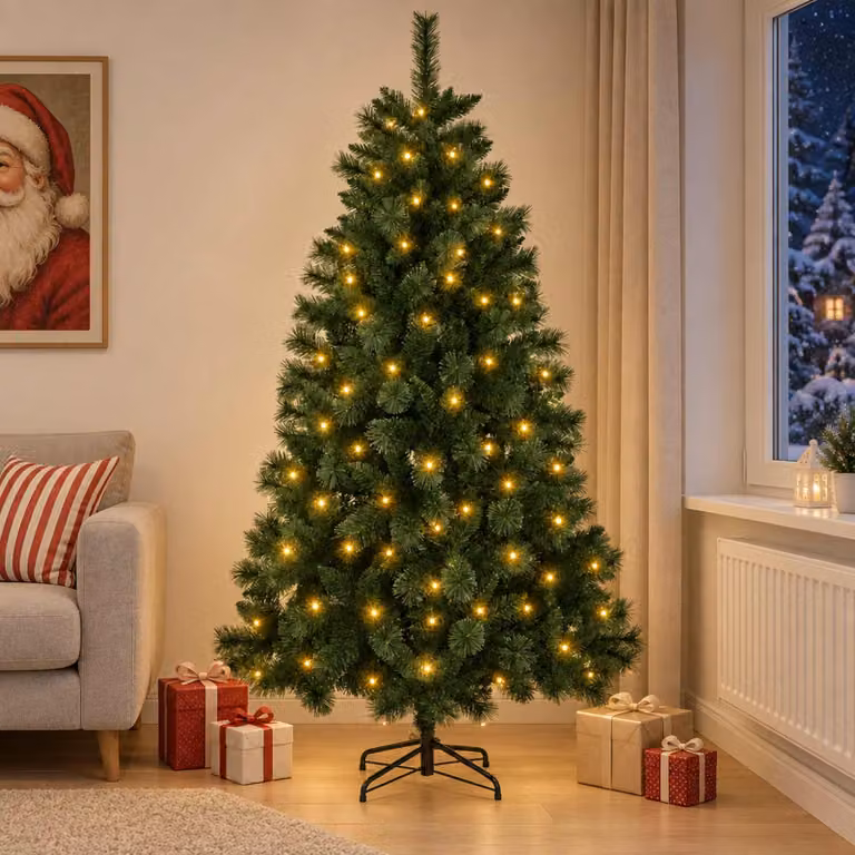 vidaXL Albero di Natale artificiale 240 cm 300 LED Bianco caldo