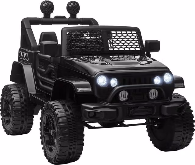 Auto elettrica per bambini 4x4 100 x 64,2 x 71 cm telecomando parentale sospensioni robuste design moderno in PP nero 21_0000470