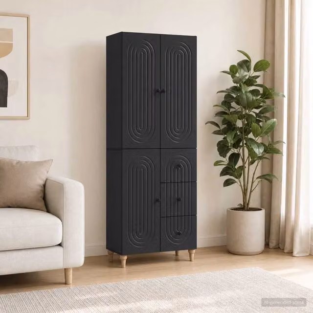 Set di armadi 2 pz Nero Legno ingegnerizzato 3416476