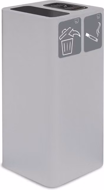 Pattumiera Per Raccolta Rifiuti 38x38xh80 cm In Acciaio Verniciato con Coperchio Basculante Bianco