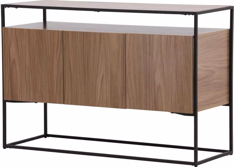 FURNLUX Credenza Kingsport Noce E Nero 120cm / Hauptfarbe: Braun / Dimensioni: 120 x 45 x 80 cm