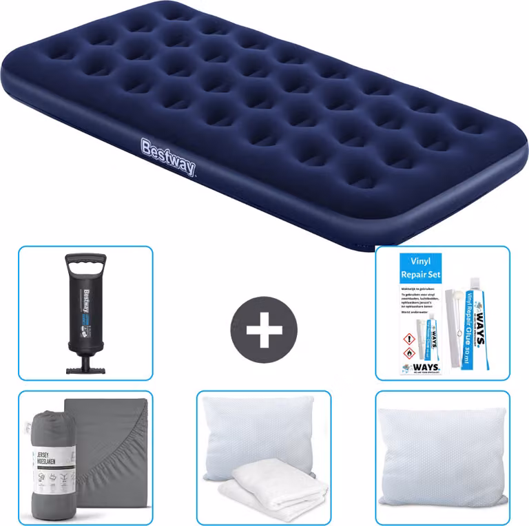 Materasso gonfiabile Bestway - 1 persona - 99 x 188 x 22 cm - Blu - Accessori inclusi