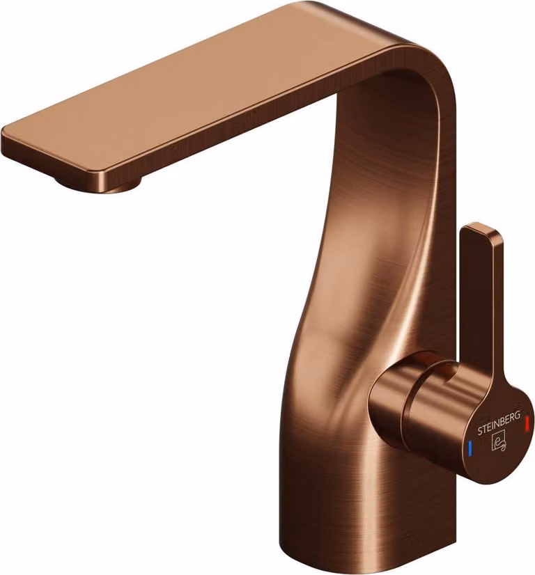 Steinberg Série 230 Mitigeur monocommandé pour lavabo, avec cartouche céramique, tubes flexibles, avec vidage, saillie 112mm, 23010002BC, 23010002BC