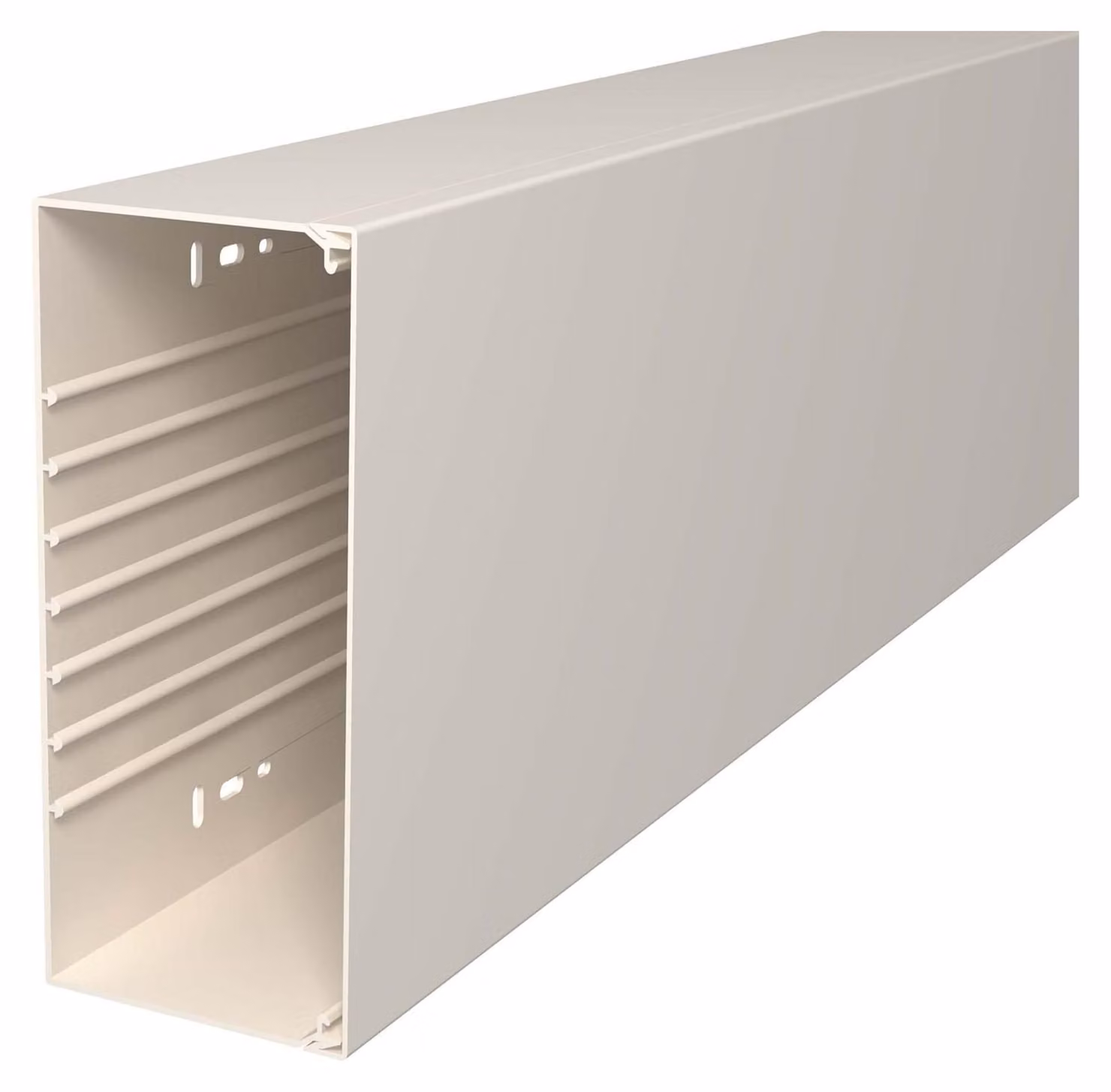 2 metri di canalina per pareti e soffitti con copertura 100 x 230 mm, PVC - Wireway 100x230mm RAL9001 WDK100230CW