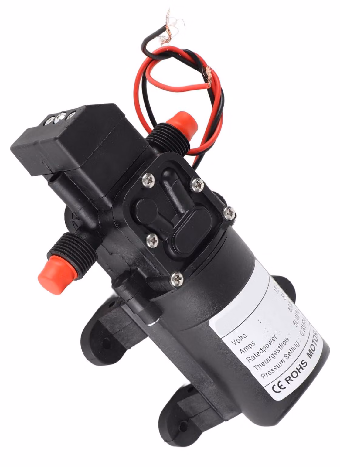 Pompa a membrana autoadescante, 12V, 115 Psi, 5 litri/minuto, con piedini in gomma