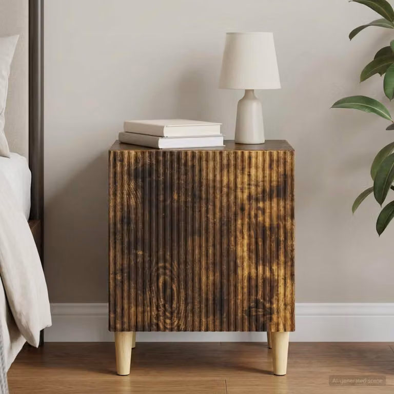 Armadio da Notte vidaXL in Rovere Fumo, Design Moderno per Camera da Letto, L 43 x P 34,5 x H 50 cm