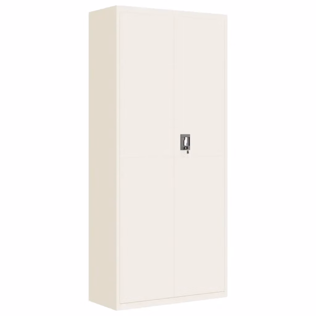 Armadio Classificatore Moderno vidaXL in Metallo Bianco con Ante a Battente e Serratura L/P/H: 90 x 40 x 200 cm – 2