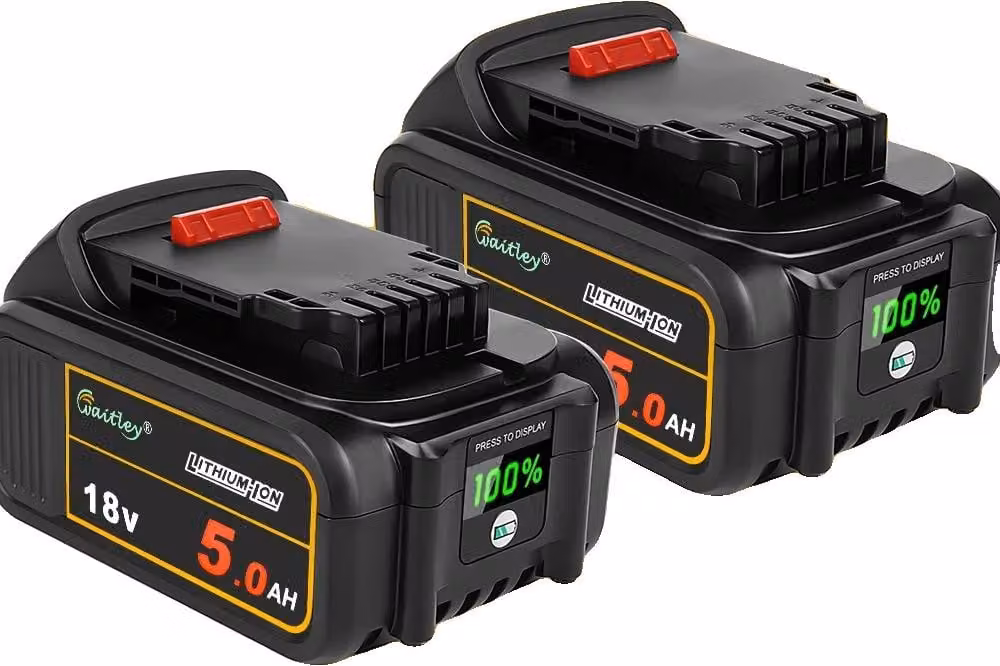 Batterie ricaricabili per utensili elettrici, capacità 5 Ah, compatibili con utensili elettrici da 18 V e 20 V, 2 batterie da 5 Ah