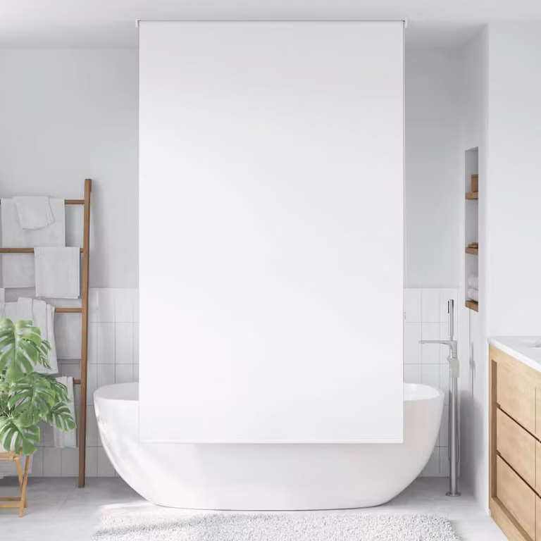 Tenda a rullo per doccia vidaXL bianca, L: 140 cm, H: 240 cm
