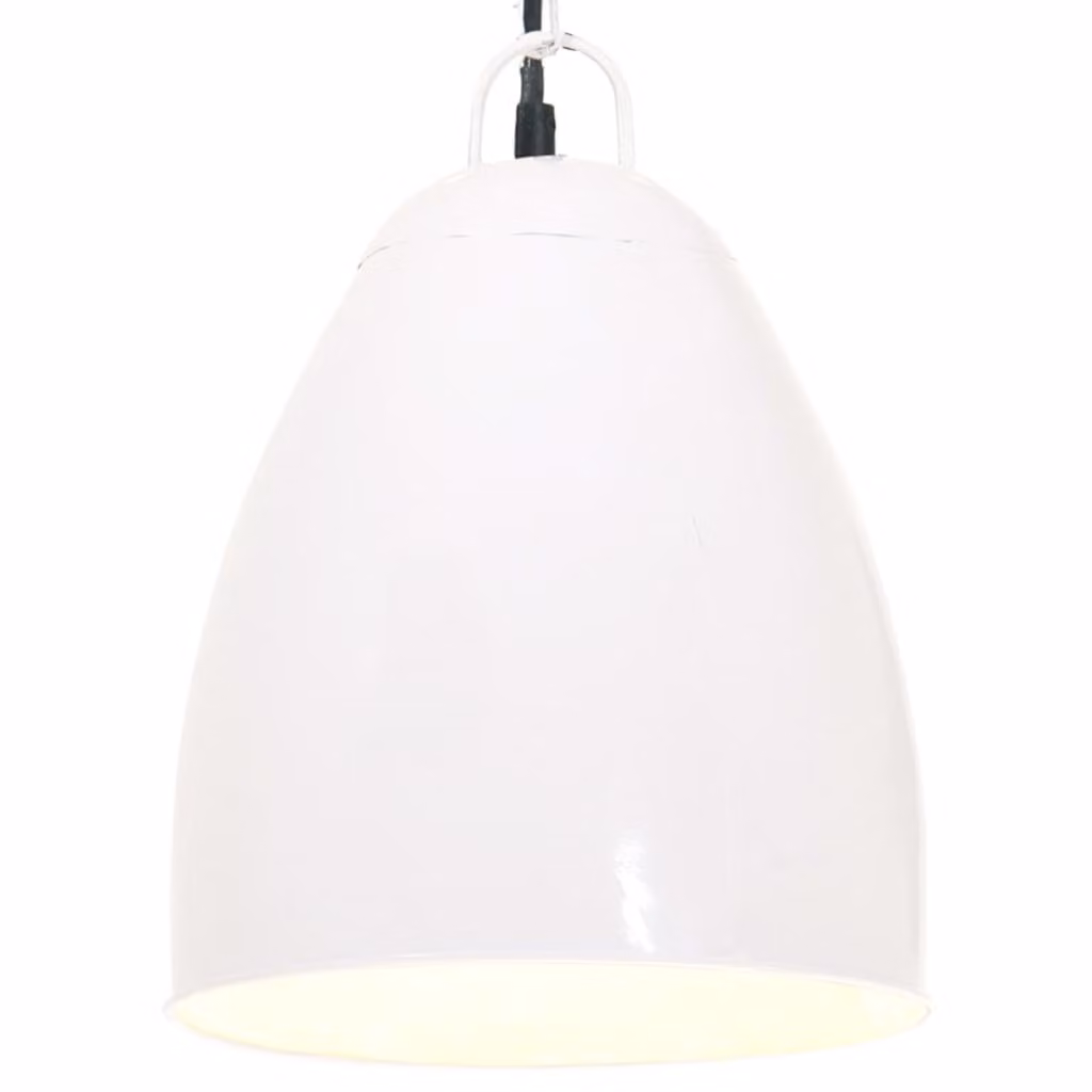 vidaXL Lampada a sospensione in stile industriale 25 W bianca rotonda 32 cm E27