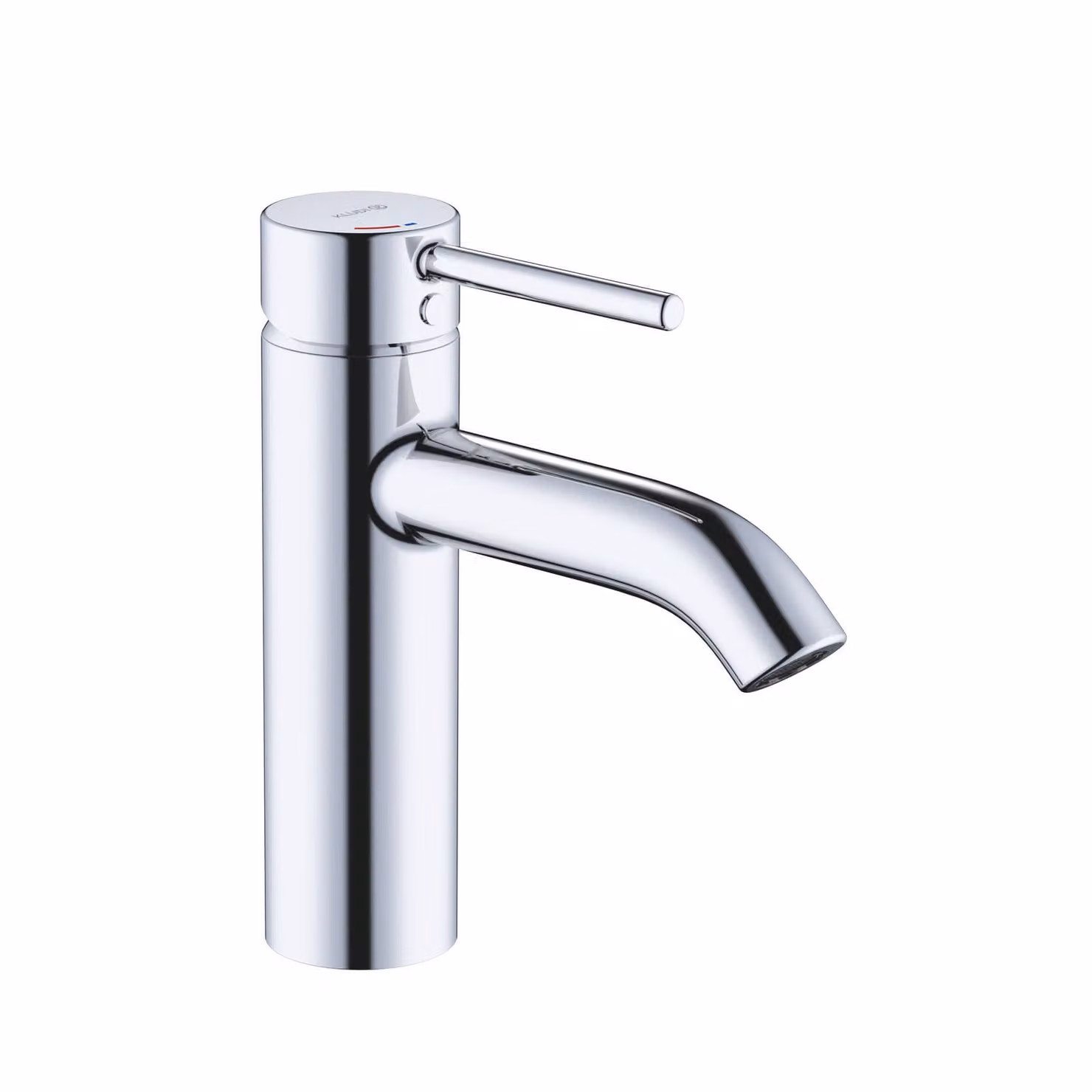 KLUDI BOZZ Mitigeur monocommandé pour lavabo, hauteur de bec 100mm, sans garniture d'écoulement, EcoPlus, 381980576WR4, 381980576WR4