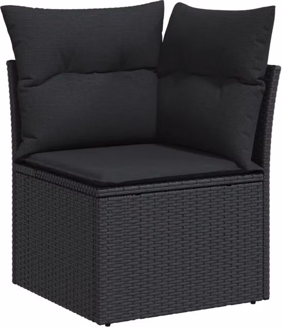 Set Divani da Giardino 5 pz con Cuscini in Polyrattan Nero 3266345