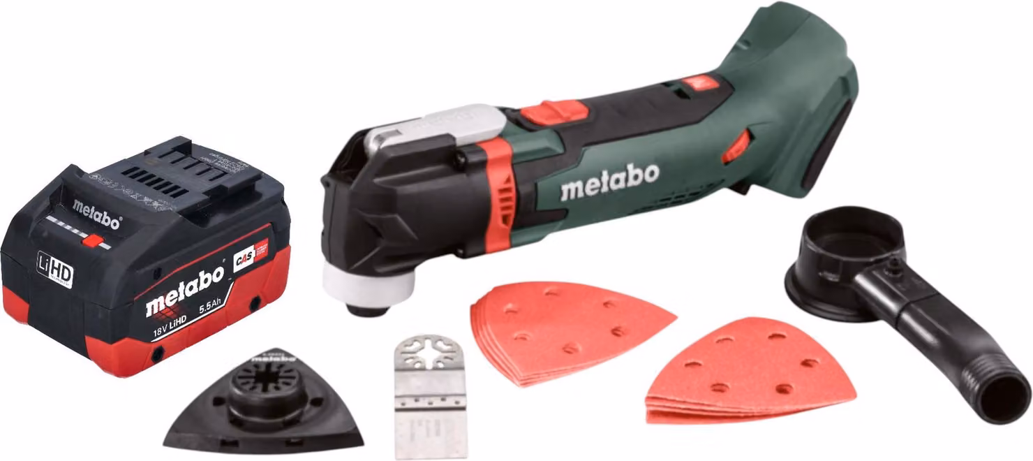 Multitool a batteria Metabo MT 18 LTX 18 V OIS / Starlock + 1x batteria LiHD 5,5 Ah - senza caricabatterie
