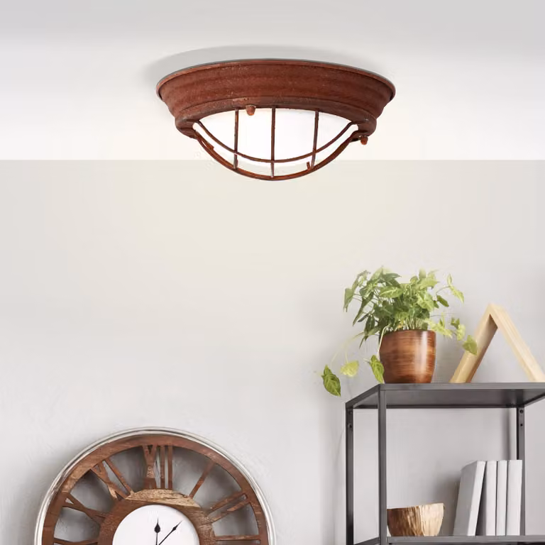 Lampada da parete e da soffitto in stile vintage - diametro 29 cm metallo/vetro
