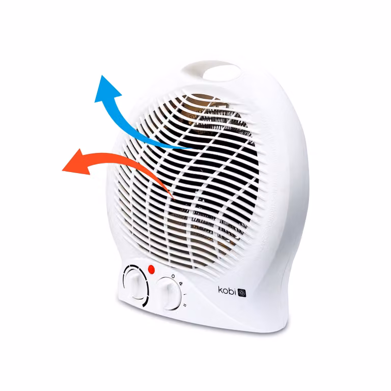 Riscaldatore elettrico a basso consumo energetico, modello compatto, 2000W, con 3 livelli di controllo dell'aria. Riscaldatore elettrico portatile. Dotato di termostato integrato. Cavo di alimentazione da 1 metro. Leggero e silenzioso