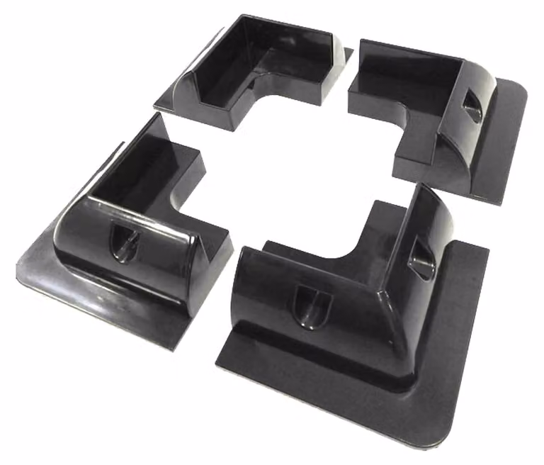 Set di 4 angoli di supporto per pannelli solari, realizzati in ABS, colore nero