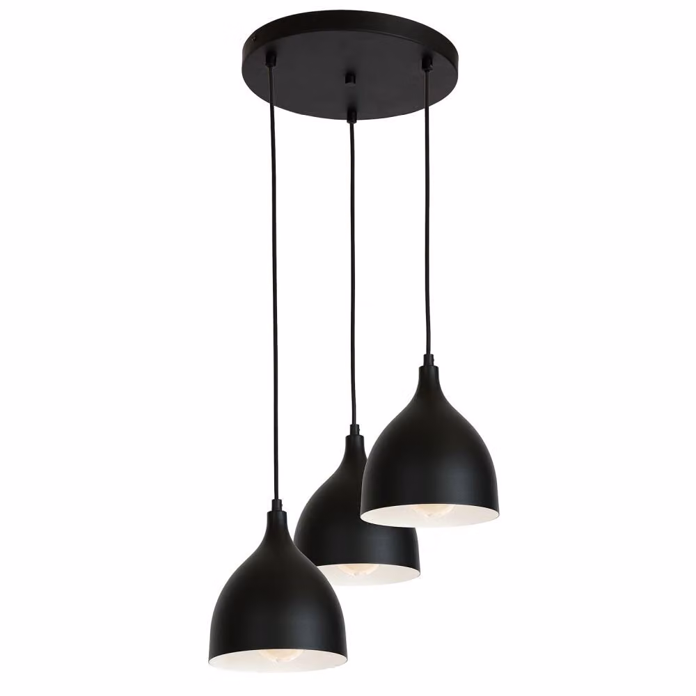 Luminex lampada a sospensione "Nanu" in metallo nero