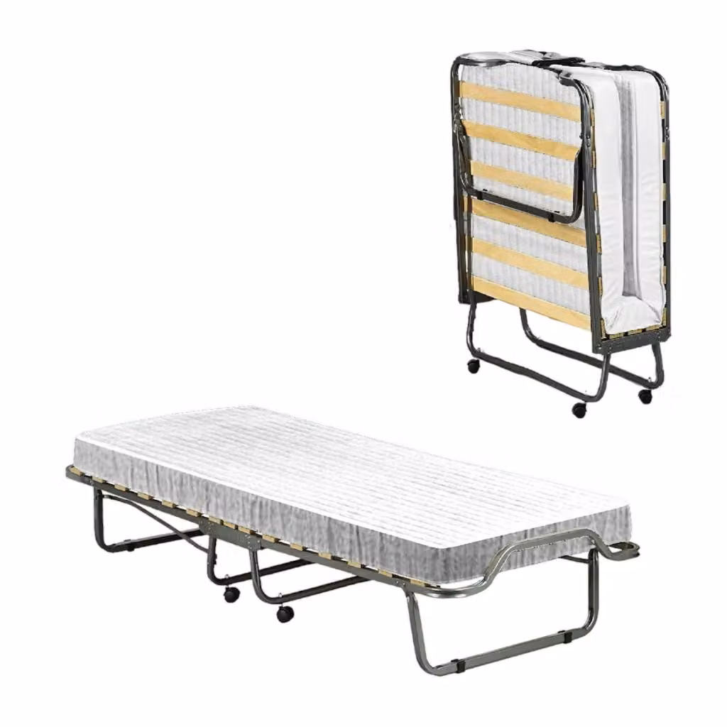 Letto pieghevole con materasso incluso DMORA Brandina Maristella nero L 80 cm x P 190 cm – 2