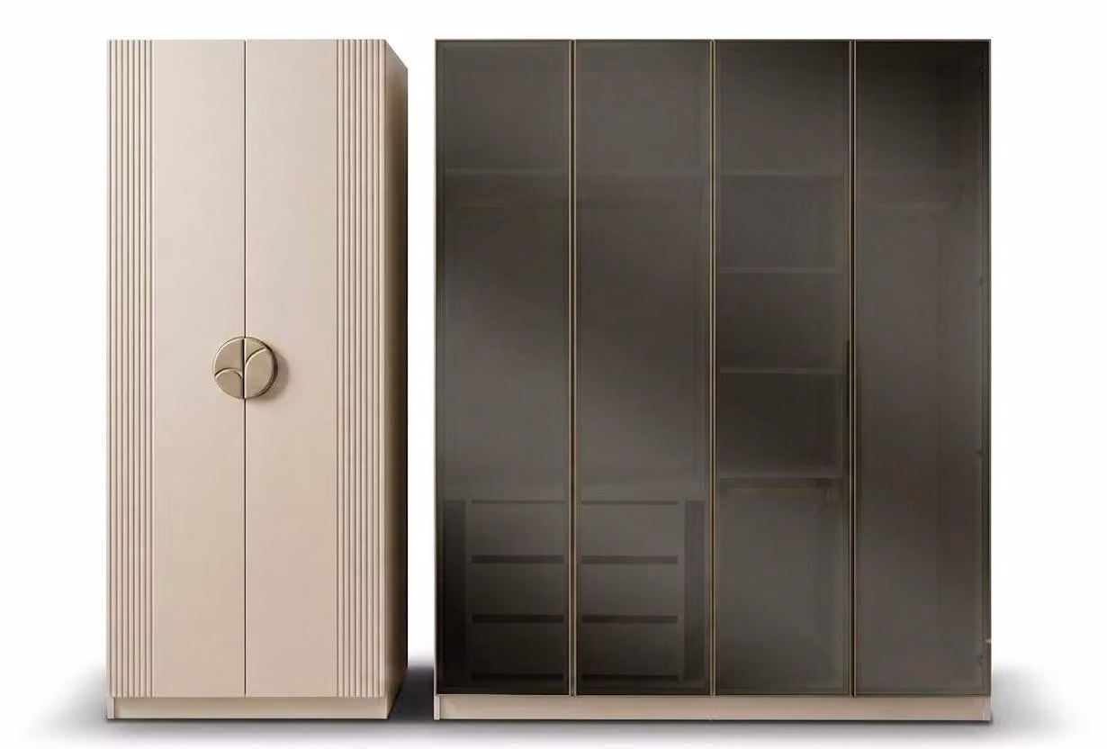 Armadio beige, stile moderno, lavorazione di alta qualità, funzionale