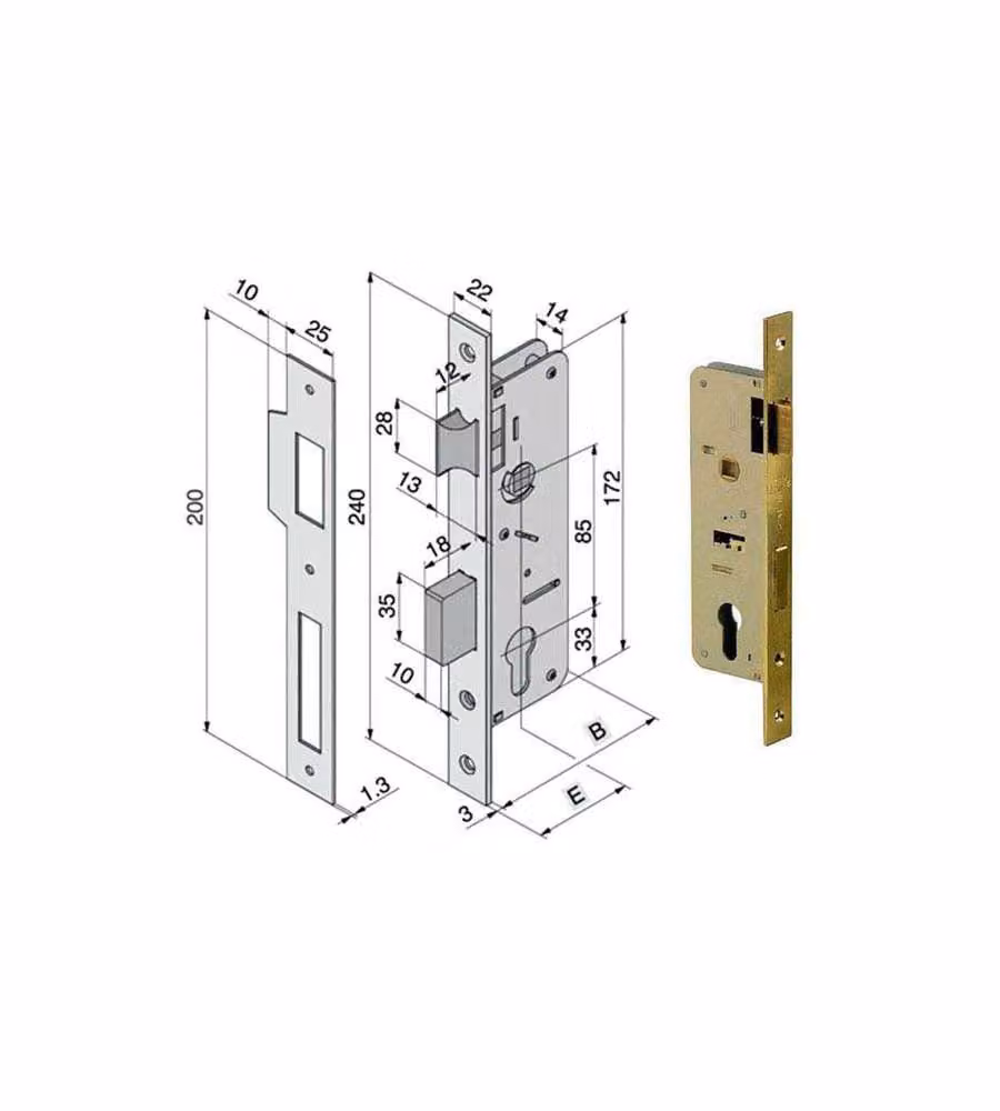 Serratura Inf.Legno 015.35.00.0 Welka