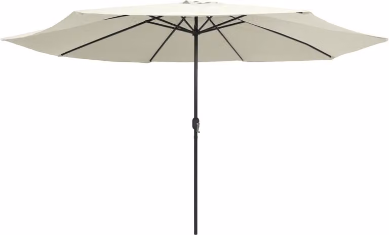 Ombrellone da Giardino con Palo in Metallo 390 cm Bianco Sabbia