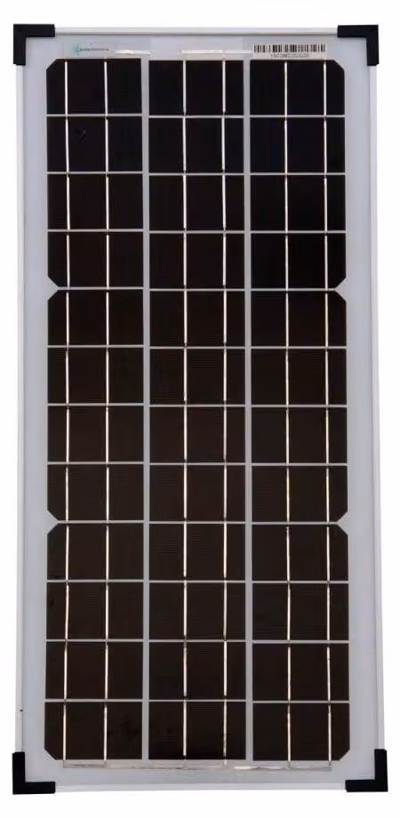 Pannello solare monocristallino da 25 Watt - Alta efficienza, 18 Volt - 54 celle - Silicio monocristallino