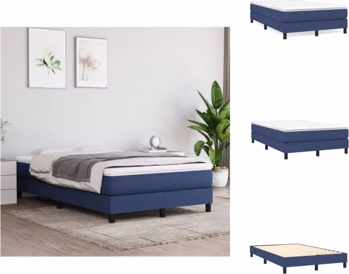 vidaXL Letto Boxspring blu 120x200 cm in tessuto - Letti e strutture letto