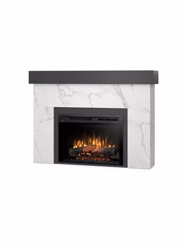 Caminetto Elettrico da Pavimento Dimplex AVEN 26 pollici con LED e Finitura Marmo Cristallo Nero – 2