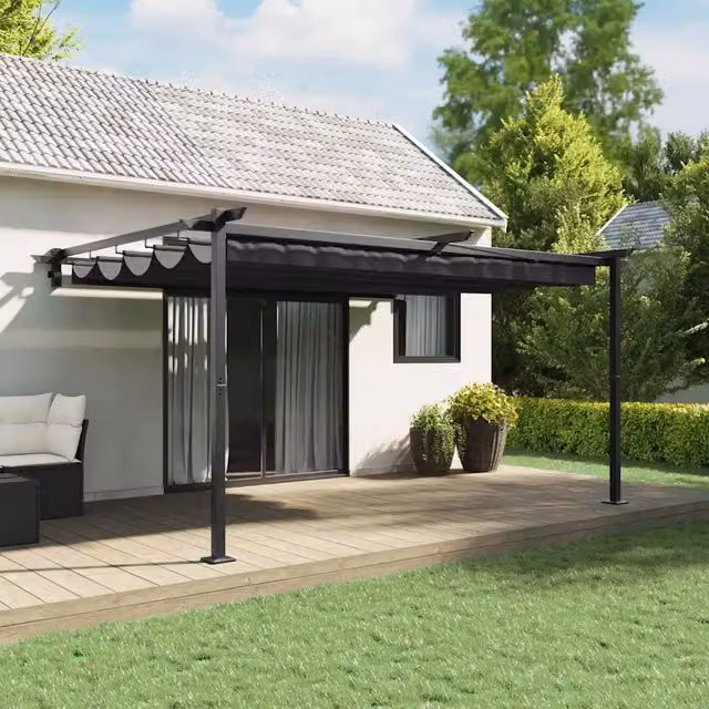 Gazebo 400 x 300 x 200 cm Antracite Poliestere 4003975
