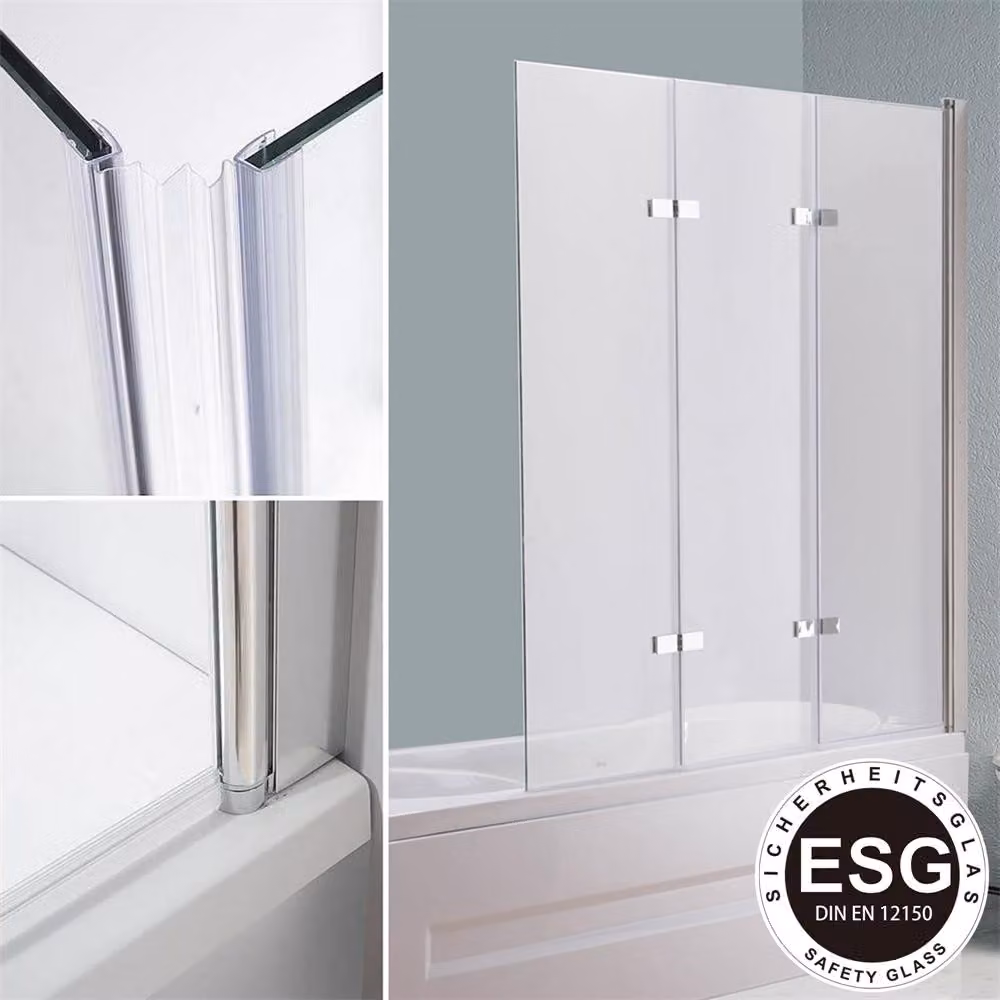 Box doccia in vetro 140x130 cm Effetto NANO Parete pieghevole per vasca da bagno Girevole Accessorio