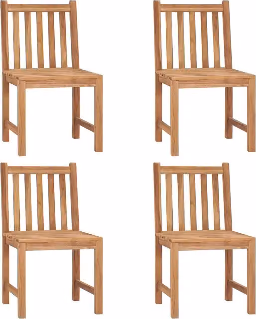 Sedie da Giardino 4 pz con Cuscini in Legno Massello di Teak 3073090